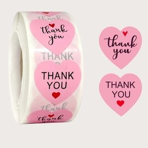 Heart Thank You Stickers 500 count